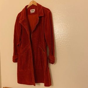flax red-orange corduroy coat